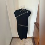Adrienne Vittadini  black short sleeve dress with zipper details size small Photo 1