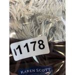 Karen Scott  Brown Cotton Beaded V-Neck‎ Short Sleeve Pullover Top Blouse Shirt L Photo 5