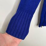 Calvin Klein  Boatneck Sweater Women’s Size M Royal Blue Zipper Detail Nautical Photo 3