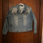 Sundance  Floral Embroidered Denim Jacket Size XXL Photo 2