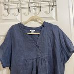 Sundance  100% Linen Slate Blue Tunic Midi Dress Photo 1