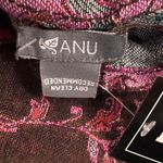 ANU Medium Artsy Vest Jacket Floral Reversible Draped Fringe Open Front Boho New Brown Photo 9