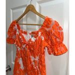 Hello Molly  Orange Puff Sleeve Mini Dress Size 2 Luxe Flattering Formal Classy Photo 8