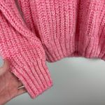 Greylin Womens Ruth Ruffle Shoulder Chunky Knit Sweater in Pink Sz S | Feminine Photo 5