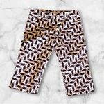 Trina Turk Cotton Capri Pants Check Print Black / White Geometric Pattern Size 2 Photo 2