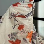 Chic Long Sleeve Floral Dress in Orange and Cream Photo 3