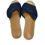 Marc Fisher Sandals Womens 7M Valey2 Blue Denim Bow Espadrille Slip On Preppy Photo 6