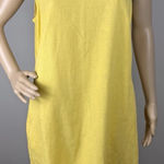 Briggs New York Briggs Yellow Linen Blend Pocket Dress Sz M V-Neck‎ Sleeveless Casual Above Knee Photo 0