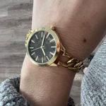 Chico’s Tortoise Face Gold Tone Chunky Chain Link Watch‎ Brown Photo 3