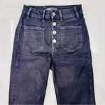 Maje  Flare High Rise Jeans Front Patch Pocket Jeans Black Photo 11