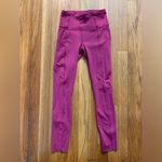 Lululemon  Fast & Free 7/8 Tight II *Nulux 25" Violet Red Dark Pink Media Pockets Photo 4