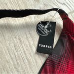 Torrid XO Plunge Push Up Bra 38DDD 360 Back Smoothing Red Black Plaid Holiday Photo 7