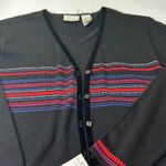 Villager Women’s sweater blouse Black Striped Sweater Photo 0