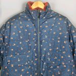 American Eagle  Reversible Chill Blue Floral‎ Cropped Oversized Puffer Size XS Photo 1