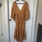 Anthropologie Easel  boho yellow floral‎ wide leg jumpsuit size small vacation Photo 4