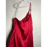 Lulus NEW  One Shoulder Satin Dress Red Size Small Photo 5