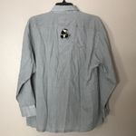 Get lucky button up striped long sleeve shirt with pandas embroidered large Black Photo 10