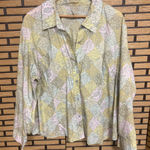 Sigrid Olsen  Green Floral Button Down Shirt Size 3X Photo 0