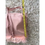 Pink Faux Fur Flap Backpack Cute Girly Shoulder Bag Gold Buckle New Photo 3