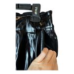 I am gia  Pants Women Small Black Faux Patent Leather Cobain Jogger‎ Goth Baggy Photo 6