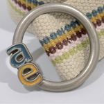 American Eagle Vintage Y2K Multicolor Striped Cotton Canvas Cloth Belt Medium Photo 2