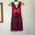 Lulus  Ailey Metallic Pink/Red/Magenta Prom Formal Skater Dress Size XS Photo 6