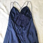The Jetset Diaries  Navy Mini Satin Slip Dress Open‎ Back Spaghetti Strap Medium Photo 5