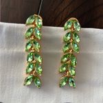 Oscar de la Renta  Gold and Green Leaf Earrings Photo 2