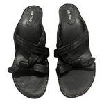 Me Too  Frances Black Leather Strappy Sexy Knot Sandal, Sz 8.5 Photo 1