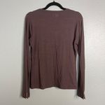 Horny Toad  Long Sleeve V-Neck Top‎ Brown Velvet Velour Trim Small Photo 5