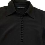 ZARA Woman Black Button Detail Collared Blouse Neck Top - M Photo 9