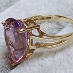 Amethyst 10k 10KT Pear Shaped  Gold Ring Sz 5.75 Photo 3