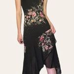 Alex Evenings 90s vintage beaded chiffon cowl neck maxi dress whimsigoth fairy Photo 0