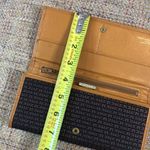 TED LAPIDUS Leather Monogramed Hinged Full Length Wallet Clutch Engraved Clasp Photo 12