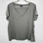 Splendid V Neck Short Sleeve T Shirt Olive Green XXL Casual Normcore Photo 1