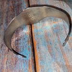 Vtg Sterling Silver Turquoise Inlay Southwestern Signed Scene Cuff Bracelet Photo 4