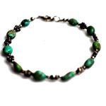 Source Unknown Vintage Turquoise Stone Silver Tone Flower Spacers Lobster Claw Clasp Bracelet Photo 1