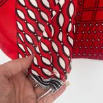 Vtg Fire Islander 1980s Womens Shirt Sz 44 USA Patch Dagger Collar Geometric Y2K Red Photo 8