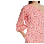 Something Navy Mini Floral One-Shoulder Linen & Cotton Dress Size M Photo 2