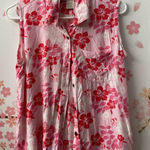 Big Dogs  Pink Floral Sleeveless Button-Down Shirt Photo 0
