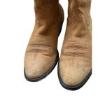 Roadwolf Sz 7M Tan Western Roper Cowboy Boots Leather Western Embroidered Photo 3