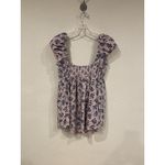 Free People Gaia Shirt Womens XS Pink Floral Puff Sleeve Tunic Top Boho Photo 3