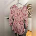 Love Shack Fancy  100% Silk Floral‎ Popover Mini Dress​​ in pink ivy Photo 3