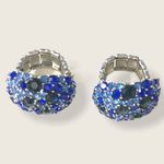 Cobalt & Aquamarine Encrusted Silver Stretch Rings Photo 5