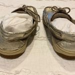 Sperry Top-Sider Boat Shoes Gold Metallic Leather Tweed Size 9 Photo 5