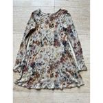 Lavender Brown  Abstract Watercolor Print Long Sleeve Knit Swing Dress‎ size S Photo 4