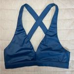 Victoria's Secret Victoria’s Secret Sport Steel Metallic Blue V Neck Sports Bra Size Small Photo 1