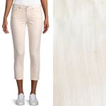 AG Adriano Goldschmied The Prima Cigarette Crop Jean: Coastal Stripe Ivory White Photo 2