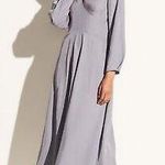 Vince Long Sleeve Paneled V-Neck Midi Maxi Open Back Dress Size 6 Photo 0