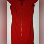 Carolina Herrera  Red Textured Midi Dress Photo 10